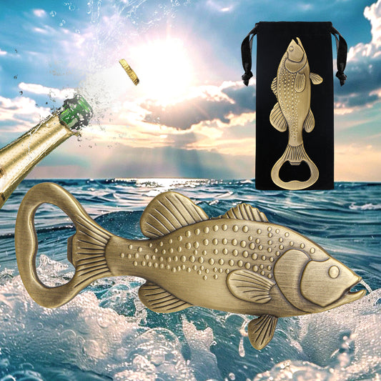 Creative Sea Bassr Bottle Opner With Velvet Bag , Exclusive Gift For Fishing Enthusiasts, Bar Tool For Beer Enthusiasts, Ideal For Home And Bar Use, Novel Bar Accessories For Opening Beer