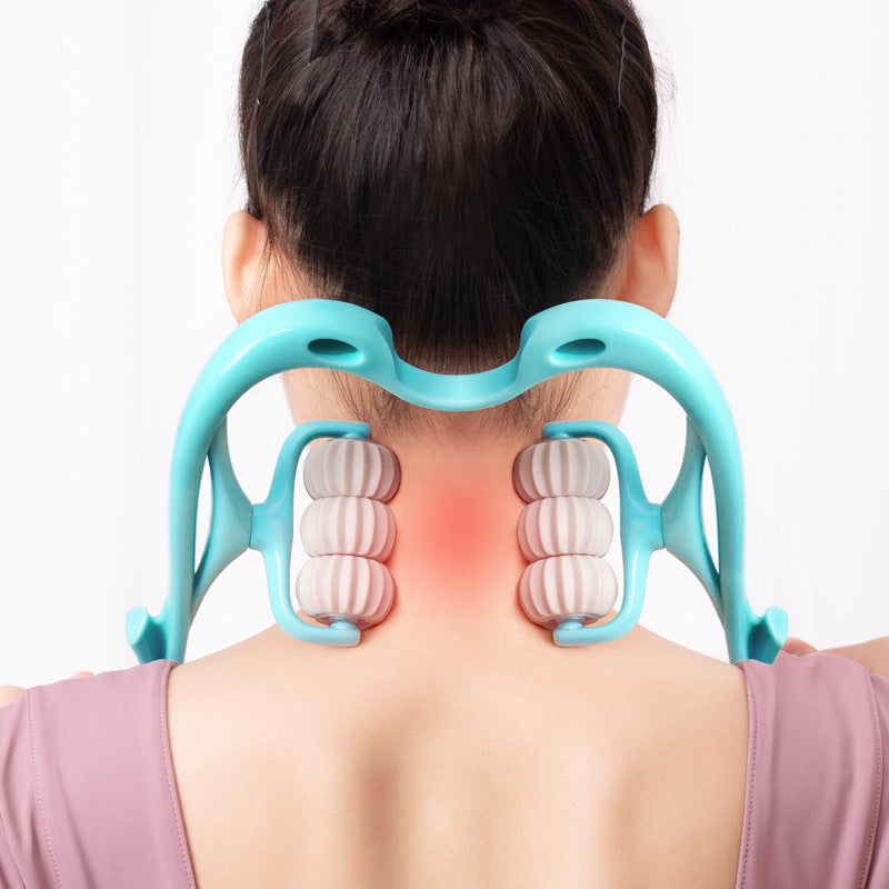 6-Wheel Manual Neck Massager for Pain Relief