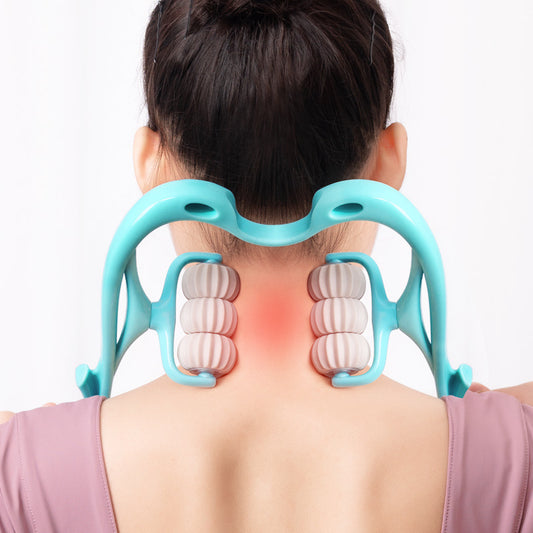 6-Wheel Manual Neck Massager for Pain Relief