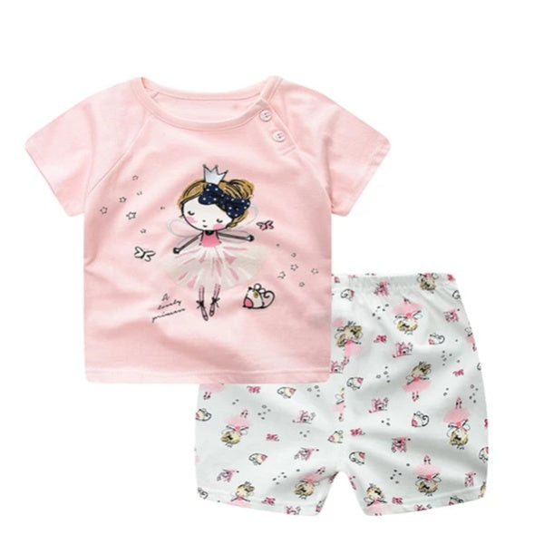 Kits Summer Clothes T-shirt Baby Girl Casual Clothing Sets