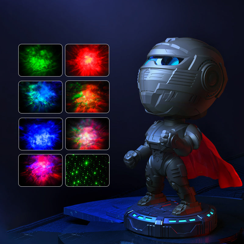 Hot-selling Mecha Samurai Starry Sky Projection Night Light, An Ambient Light That Can Be Customized. It's A Popular Cross-border Product, A Small Night Light For Children's Bedrooms.